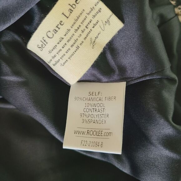 NEW Roolee X Lauren Virginia Blazer Jacket 4XL Gray Green‎ Houndstooth Buttoned - Picture 9 of 10